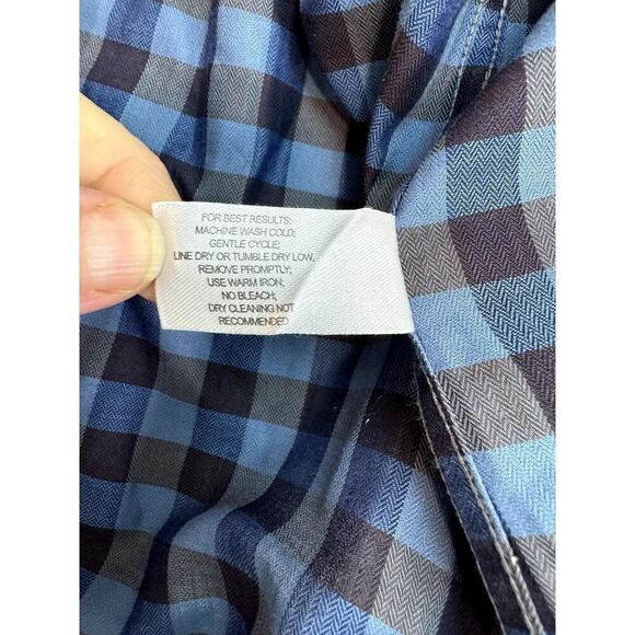 MSL Men's Checkered Button Down Shirt Blue 100% Cotton - Men's Size XL - Picture 7 of 11